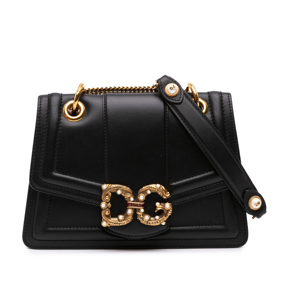 Pre-Loved Dolce & Gabbana Calfskin DG Amore Crossbody